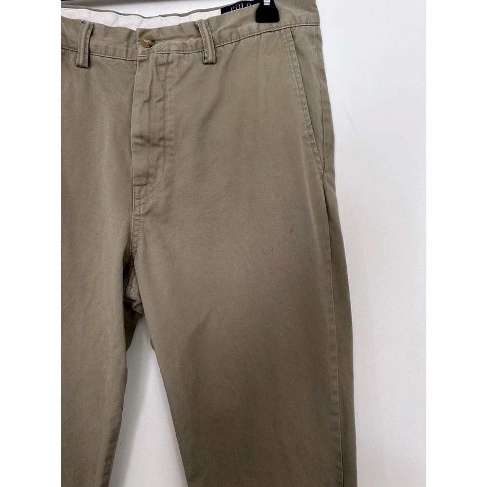 Polo Ralph Lauren Mens Classic Fit Chino Pants Khaki Tan Cotton Twill 34x34